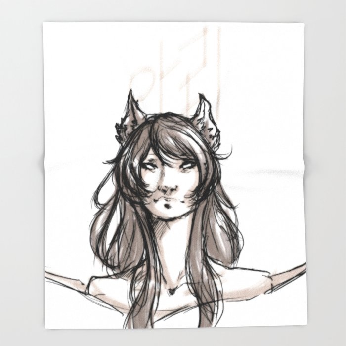 700x700 The Nine Tailed Fox Throw Blanket By Peitahaya Society6 - Nine Tailed Fox Sketch