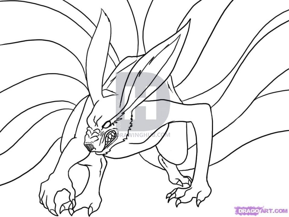 959x720 How To Draw Nine Tailed Fox, Step By Step, Drawing Guide, By - Nine Tailed Fox Sketch
