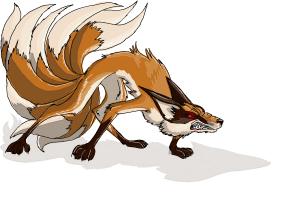 300x200 How To Draw A Kitsune, Nine Tailed Fox - Nine Tailed Fox Sketch