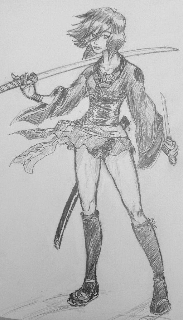 587x1024 Ninja Girl Sketch Art Amino - Ninja Girl Sketch