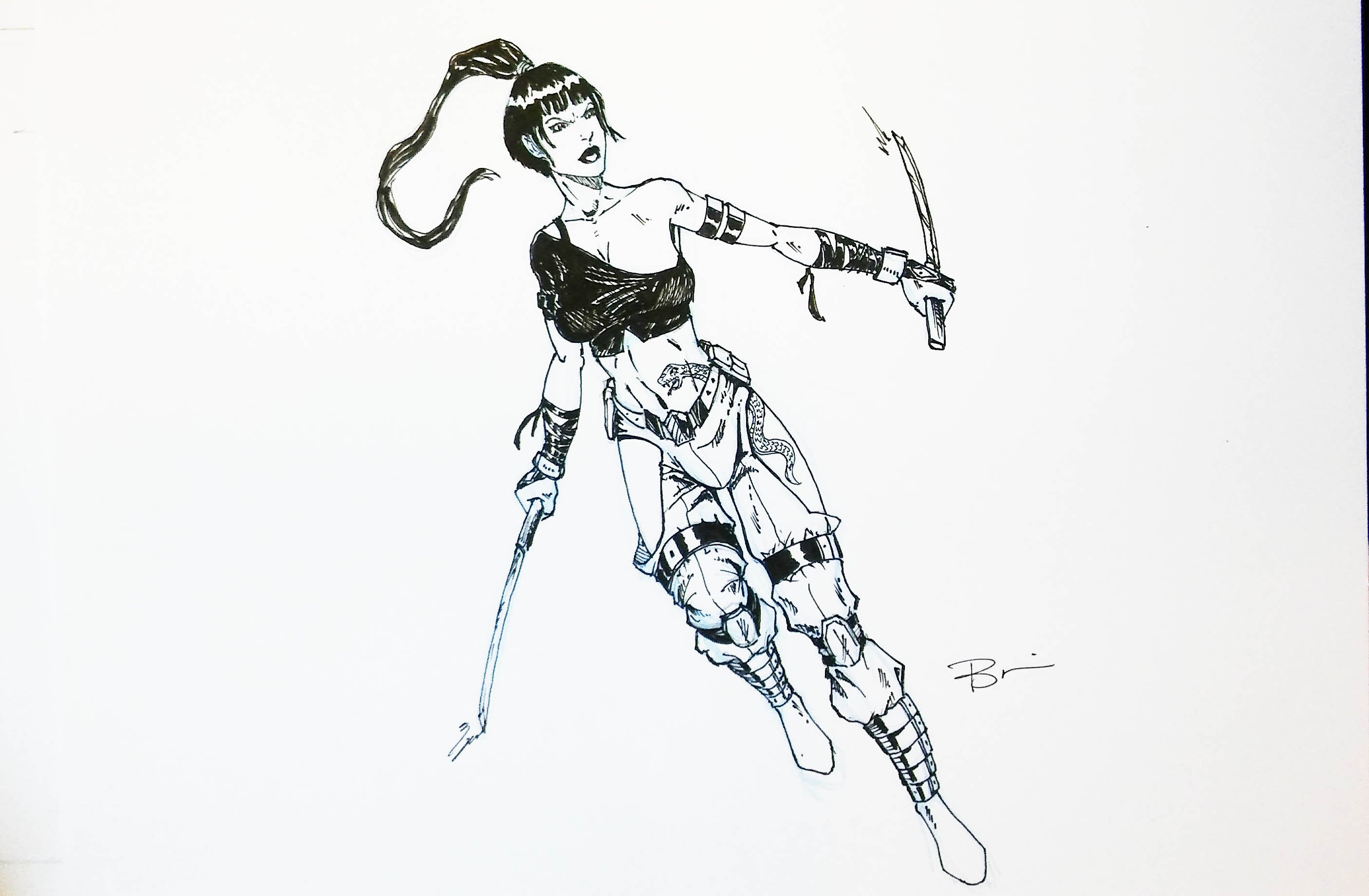 Ninja Girl Warrior Speed Drawing - Ninja Girl Sketch. 
