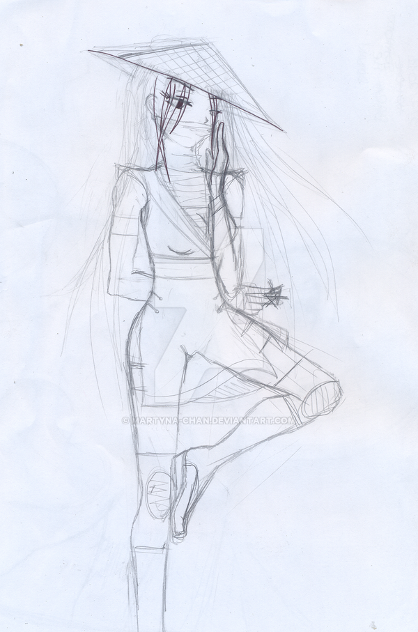 600x907 Ninja Girl Sketch By Martyna Chan - Ninja Girl Sketch
