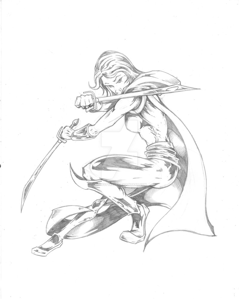 800x999 Ninja Girl Sketch By Polystyrate - Ninja Girl Sketch