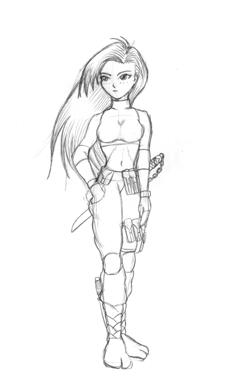 469x777 Sketch Page - Ninja Girl Sketch