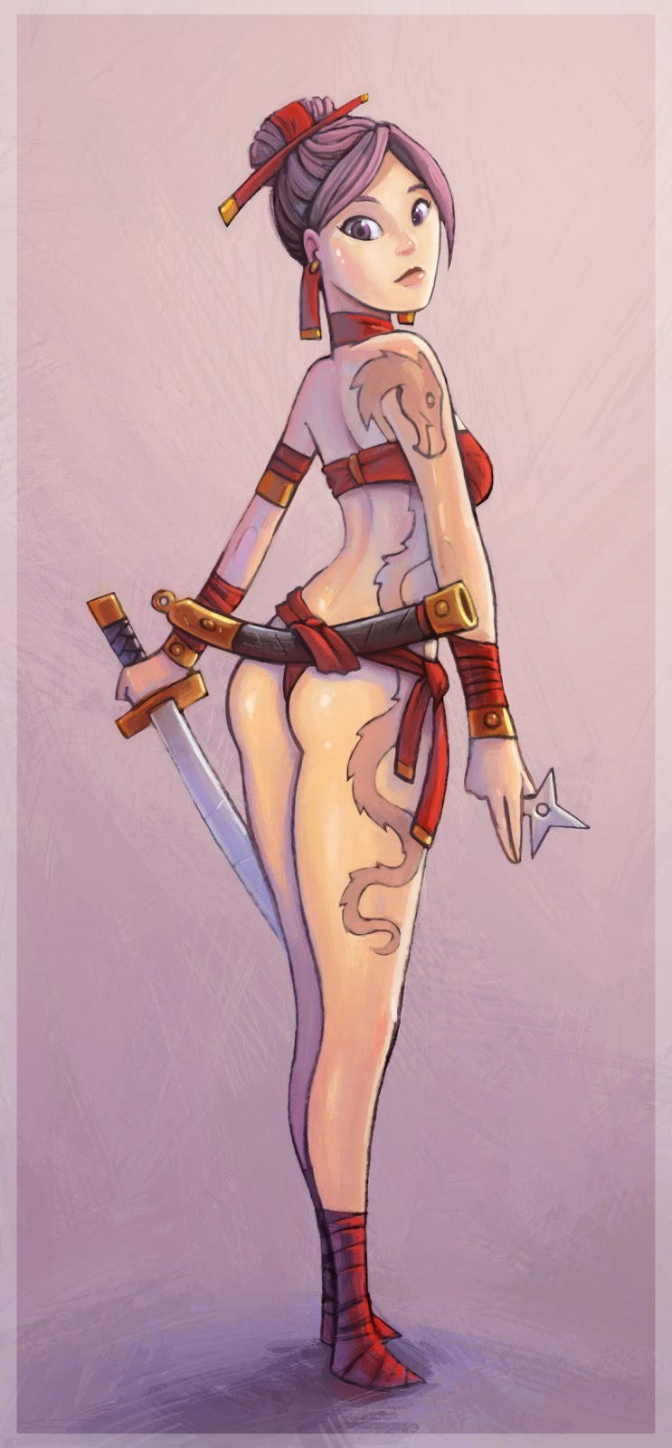743x1600 Sketches And Such Ninja Girl Color Sketch - Ninja Girl Sketch