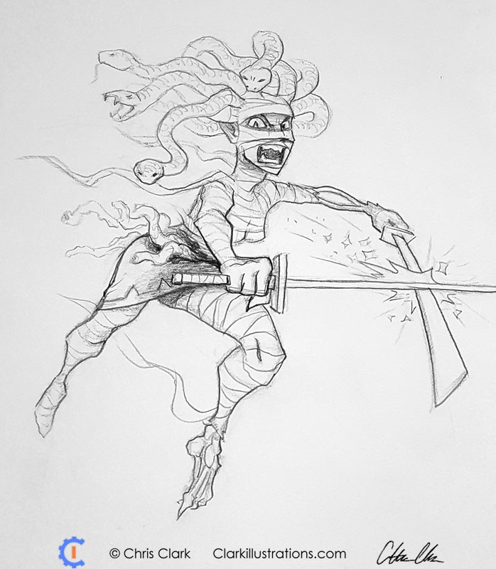 698x800 Mummy - Ninja Sketch