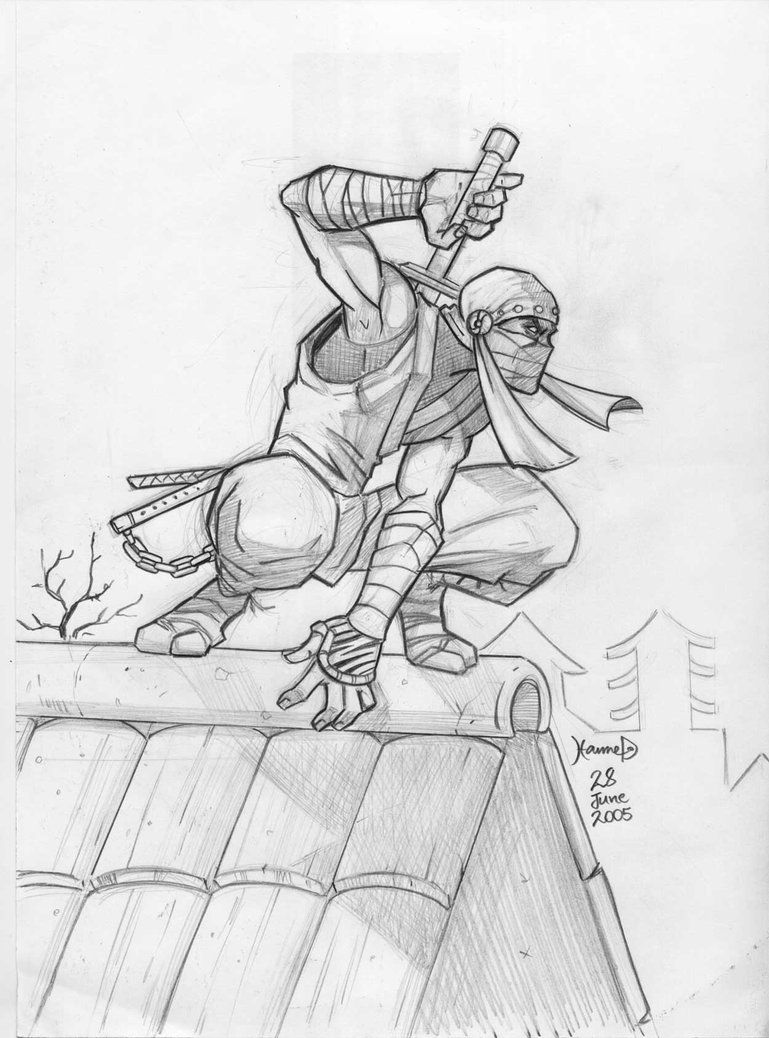 769x1038 Ninja Sketch By Hamex, An Awesome Professional Artist - Ninja Sketch