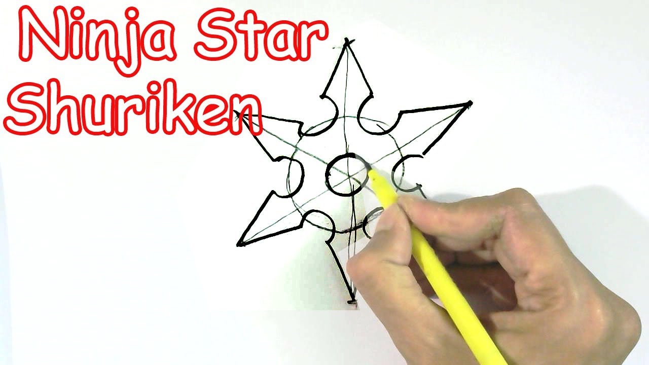 1280x720 How To Draw A Ninja Star ( Shuriken) In Easy Steps For Children - Ninja Star Sketch