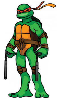 215x382 How To Draw Michelangelo Ninja Turtles Step By Step, Easy Step By - Ninja Turtle Sketch