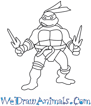300x350 How To Draw The Ninja Turtles - Ninja Turtle Sketch