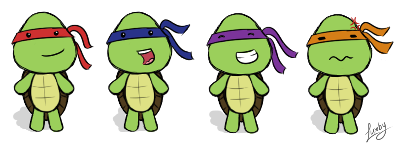 800x300 Teenage Mutant Ninja Turtles Sketch By Luxby - Ninja Turtle Sketch