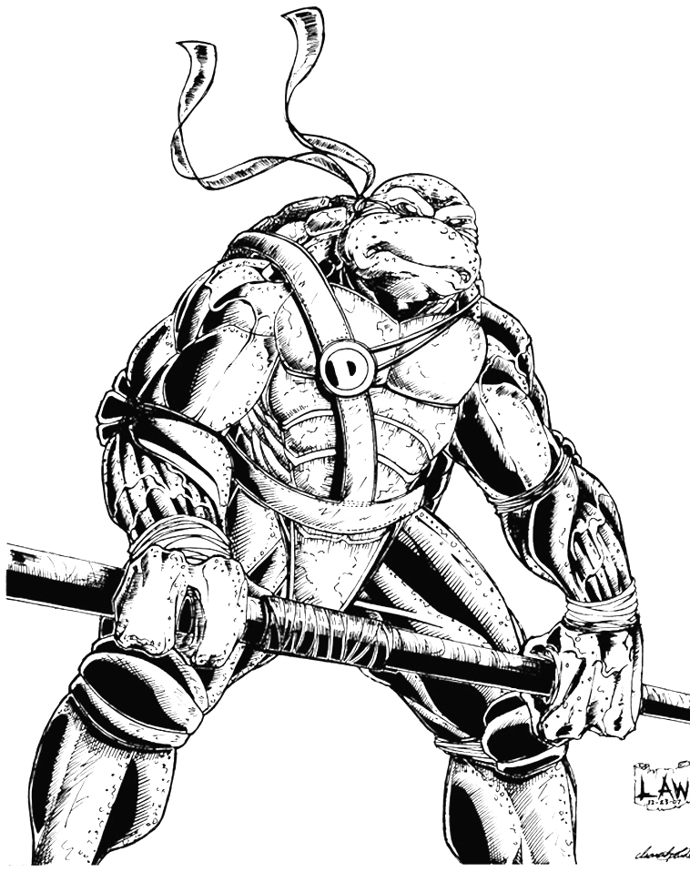 758x958 Donatello Ninja Turtle Sketch By Spiderlaw - Ninja Turtle Sketch