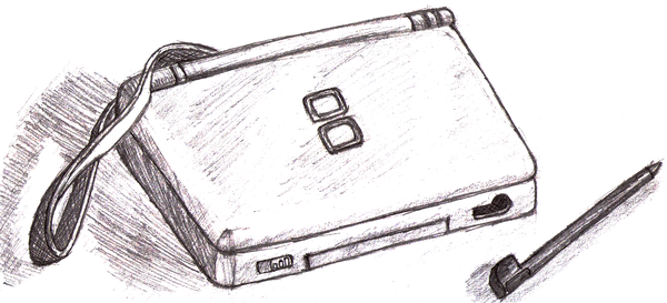 600x273 Nintendo Ds Lite Sketch By Alexbluez - Nintendo Sketch