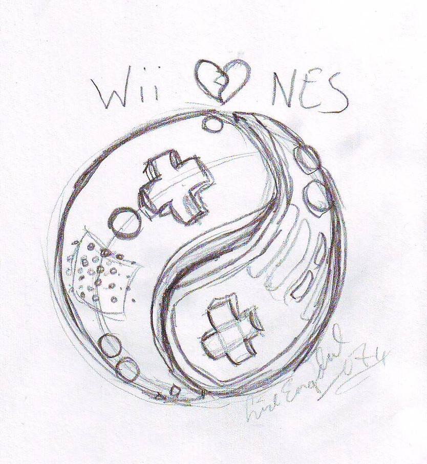 834x906 Yinyang Nintendo Tattoo Sketch By Larvoncl - Nintendo Sketch