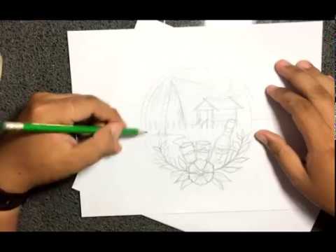 480x360 Neotraditional Drawing Lagkaw. Nipa Hut On The Beach - Nipa Hut Sketch