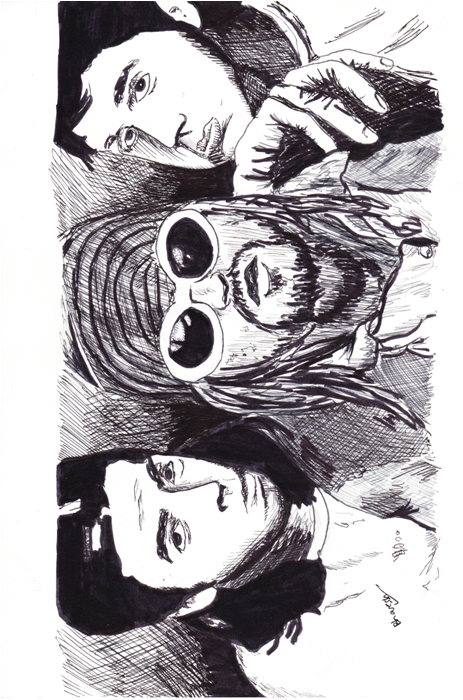 463x700 Nirvana Ink Sketch By Bhavesh12345 - Nirvana Sketch