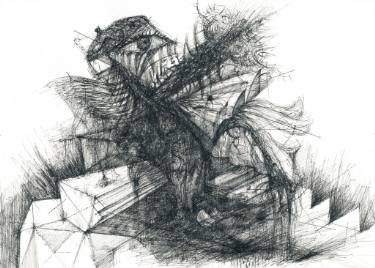 375x268 Phoenix Nirvana Drawing By Jia Xue Saatchi Art - Nirvana Sketch