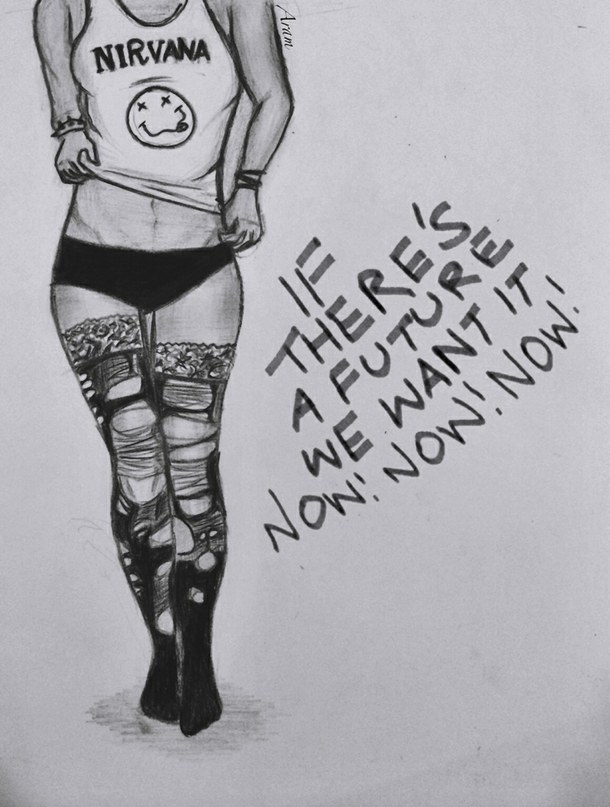 610x807 Teenage Spirit - Nirvana Sketch