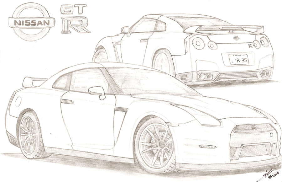 900x580 2012 Nissan Gt R By Tougedrifting85 - Nissan Gtr Sketch
