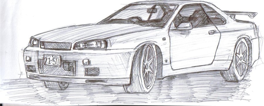 Nissan Skyline Sketch at PaintingValley.com | Explore collection of ...