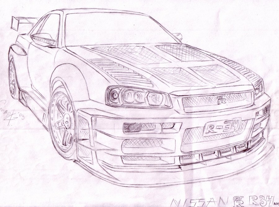 Рисунок nissan skyline r34