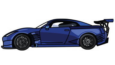 382x215 How To Draw Nissan Gtr, A Car, Easy Step By Step Drawing Tutorial - Nissan Skyline Sketch
