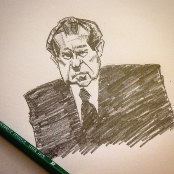 596x597 Nixon Sketch Mitchell Macnaughton Creations Online Store - Nixon Sketch