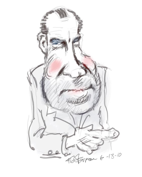 564x700 William Fiesterman One Painting Or Drawing Per Day Caricature Of - Nixon Sketch