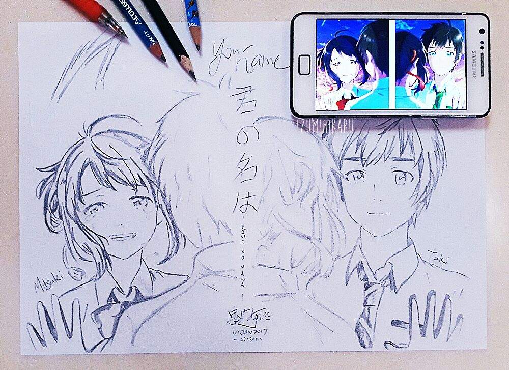 1000x727 My Kimi No Na Wa Sketch ) Anime Amino - No Sketch