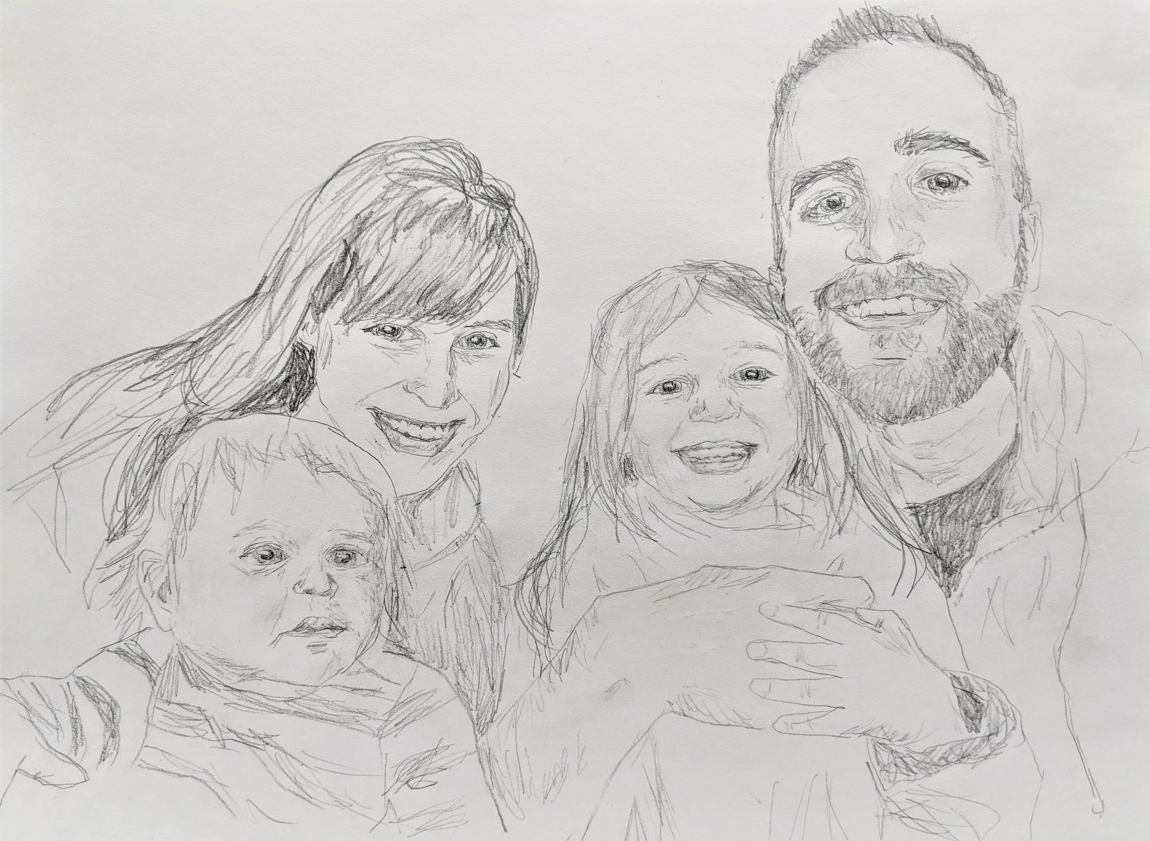 3978x2909 Sketch Of The Entire Family, No Planning Amdall Gallery - No Sketch