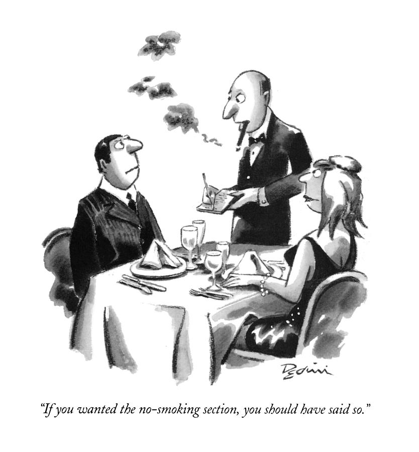 834x900 If You Wanted The No Smoking Section Drawing By Eldon Dedini - No Smoking Sketch