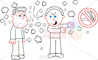 340x209 Stock Illustration Of Cartoon Outline Sketch Of Man Pointing No - No Smoking Sketch