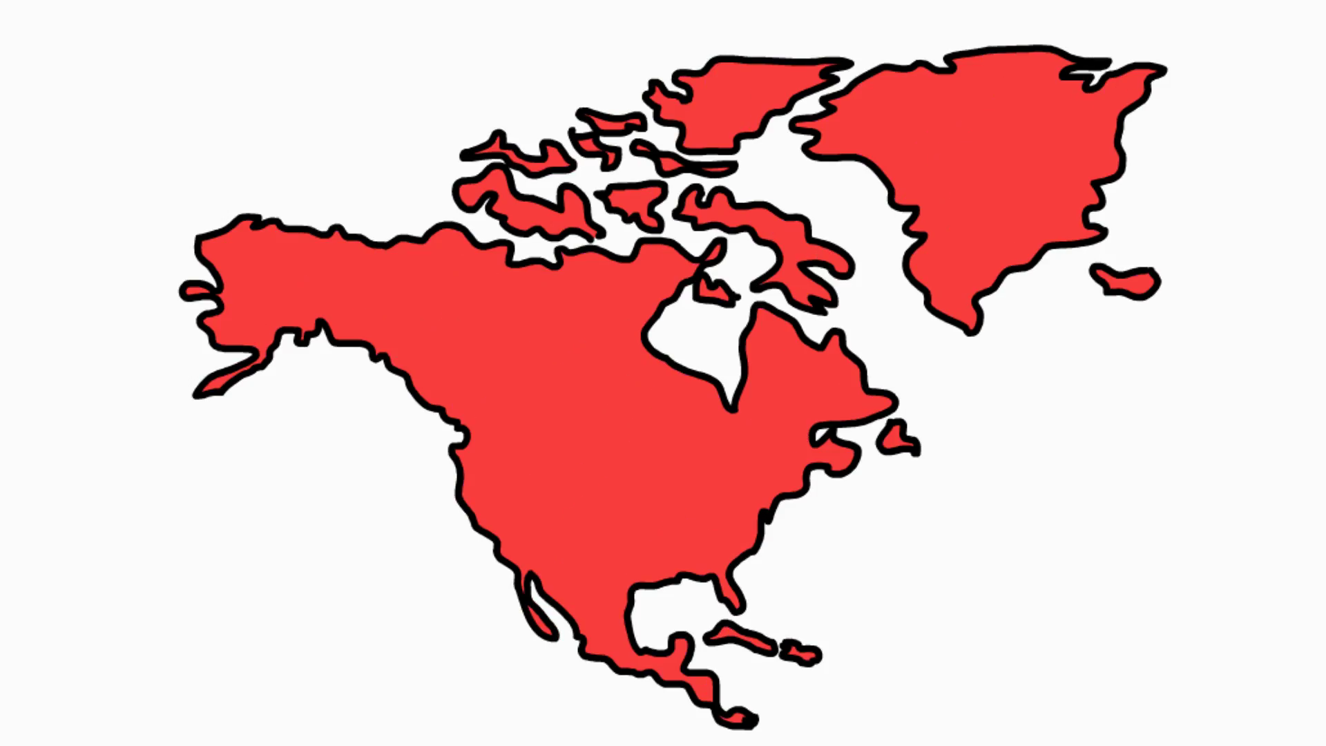 1920x1080 North America Map Sketch Illustration Hand Drawn Animation - North America Sketch