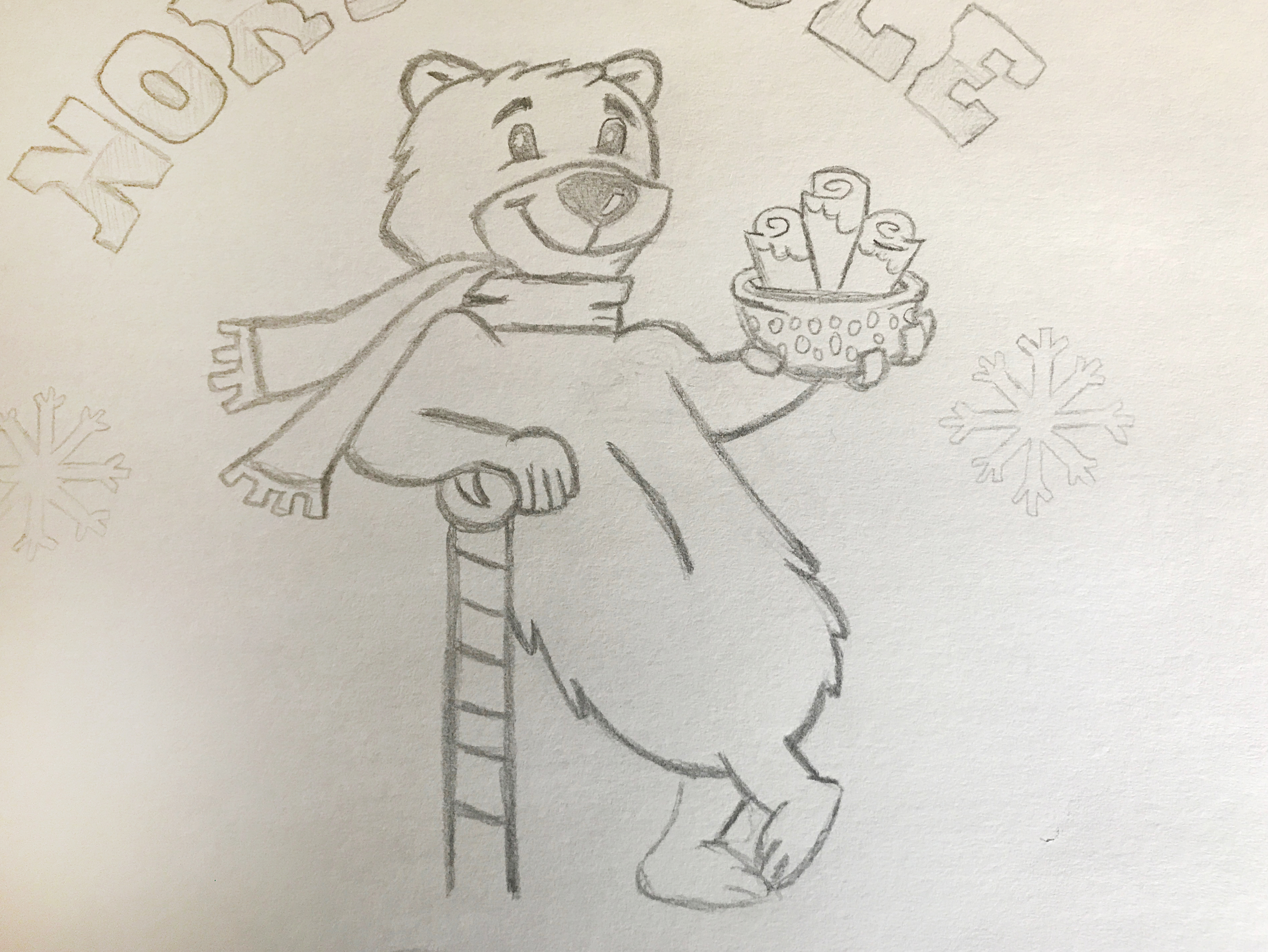 3000x2253 North Pole Rolls Logo - North Pole Sketch