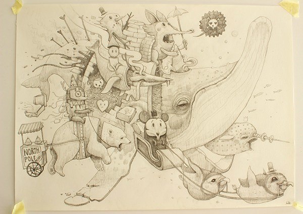 600x424 The North Pole Is For Sale In This Pop Surrealist Sketch Dulk - North Pole Sketch