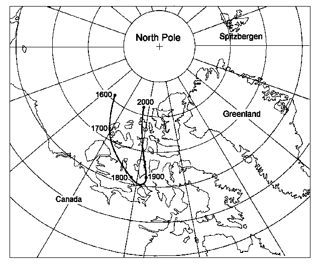 633x530 The Road To The Magnetic North Pole - North Pole Sketch