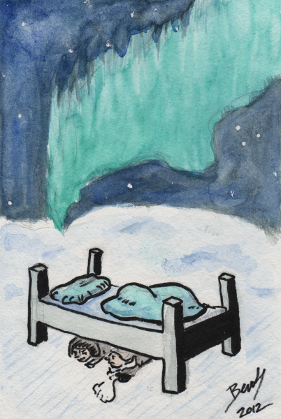 402x600 Northern Lights Teazombie Art Of Bente Iren Larsen - Northern Lights Sketch