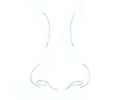 400x324 How To Draw A Human Nose - Nose Sketch Step By Step