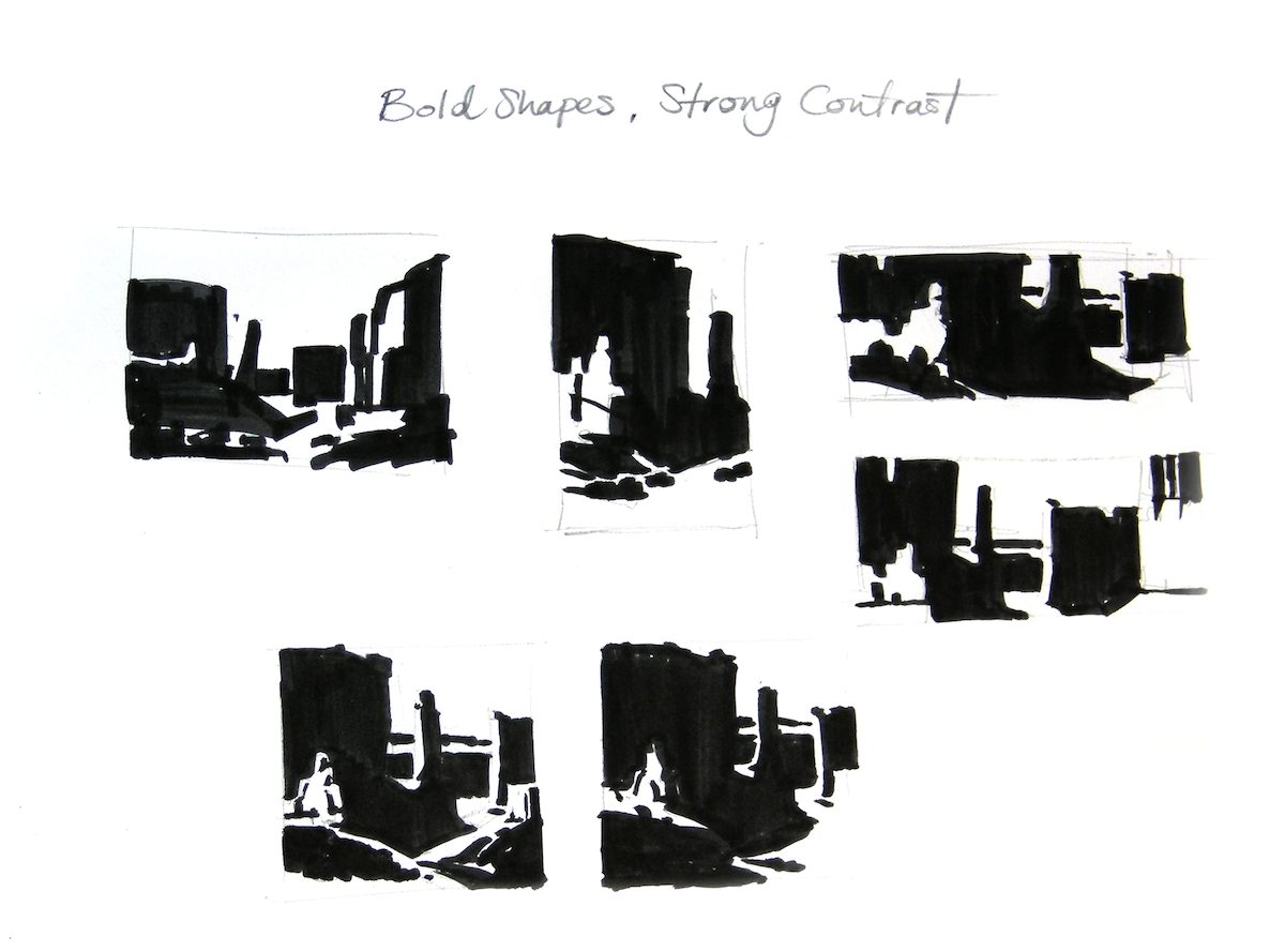 1200x889 Online Painting Workshop 39 Streets Of Vernazza. - Notan Sketch