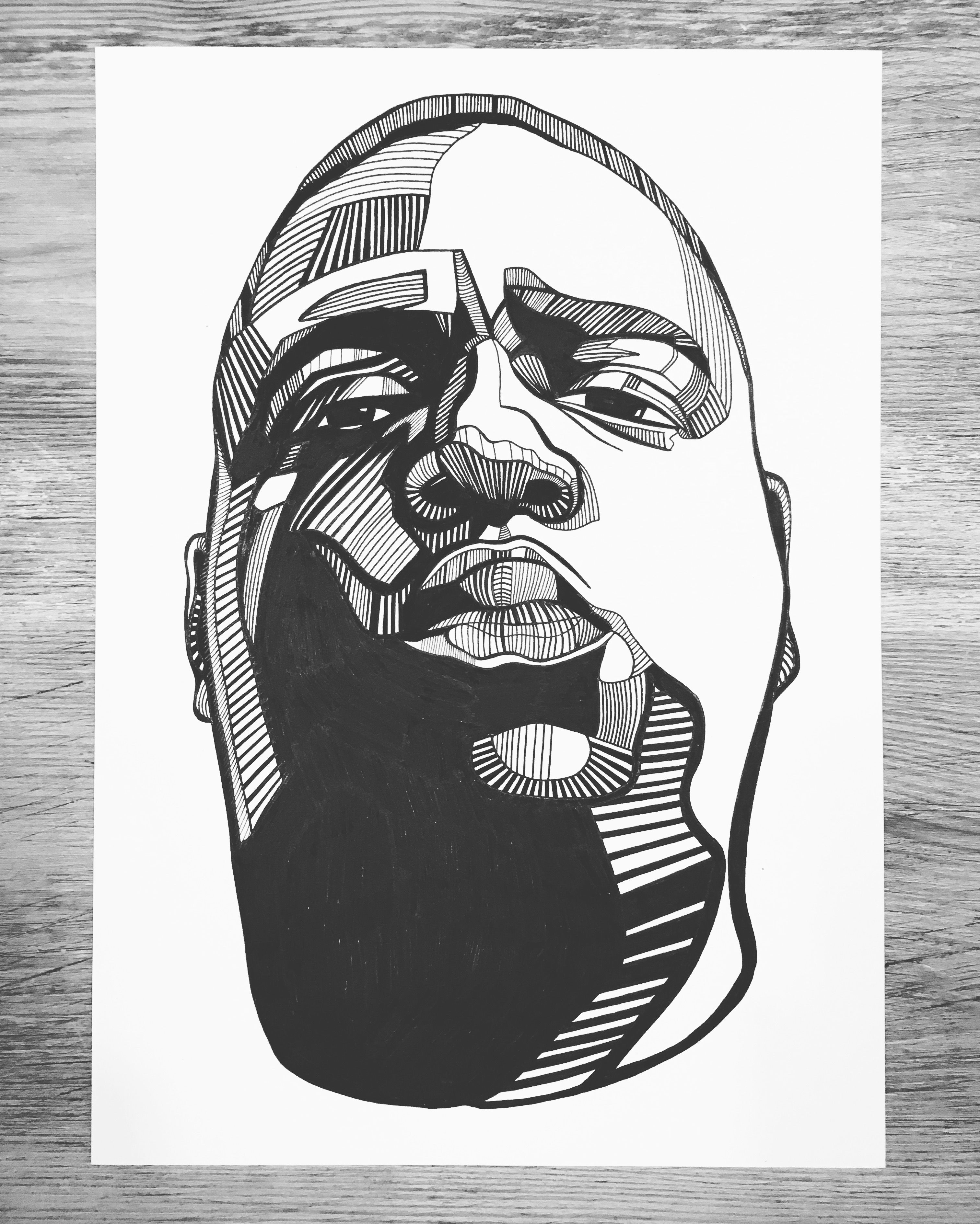 3024x3779 Notorious Big Line Art. - Notorious Big Sketch