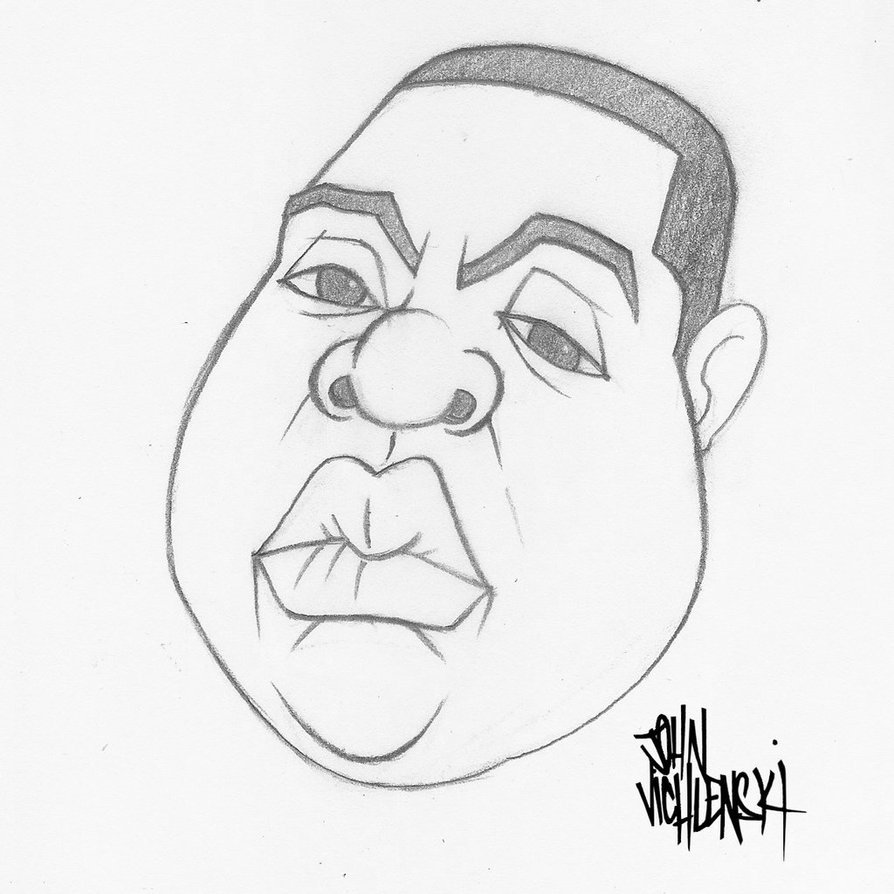 894x894 Biggie Smalls Cartoon Drawing - Notorious Big Sketch