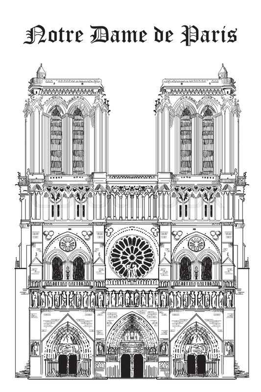 cathedrale notre dame coloring page