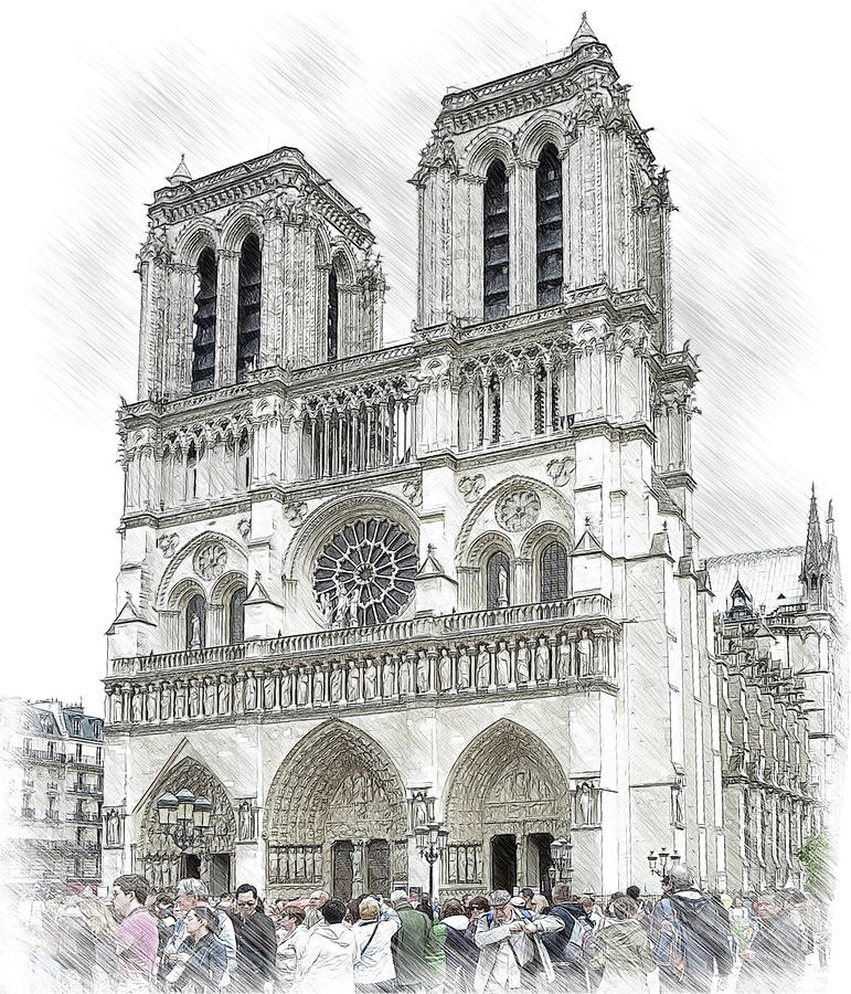 Notre Dame Cathedral Sketch at Explore collection