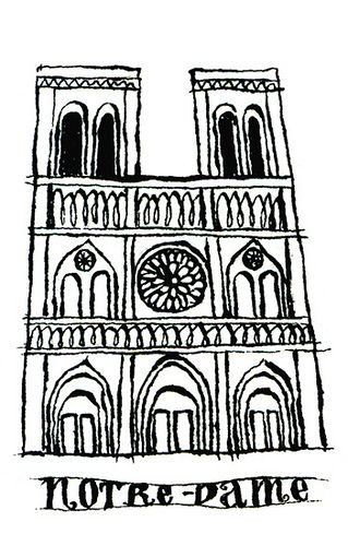319x500 Notre Dame De Paris (France) Art Ed - Notre Dame Cathedral Sketch