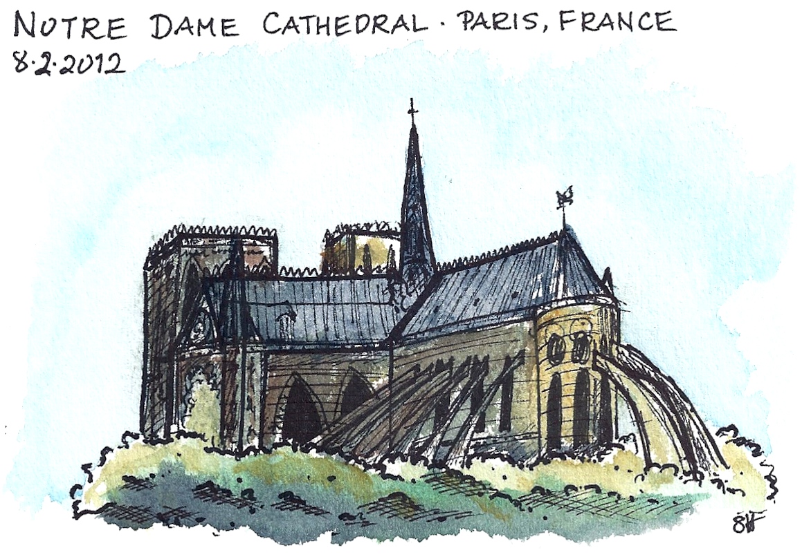1159x806 Notre Dame Susanhoman - Notre Dame Cathedral Sketch