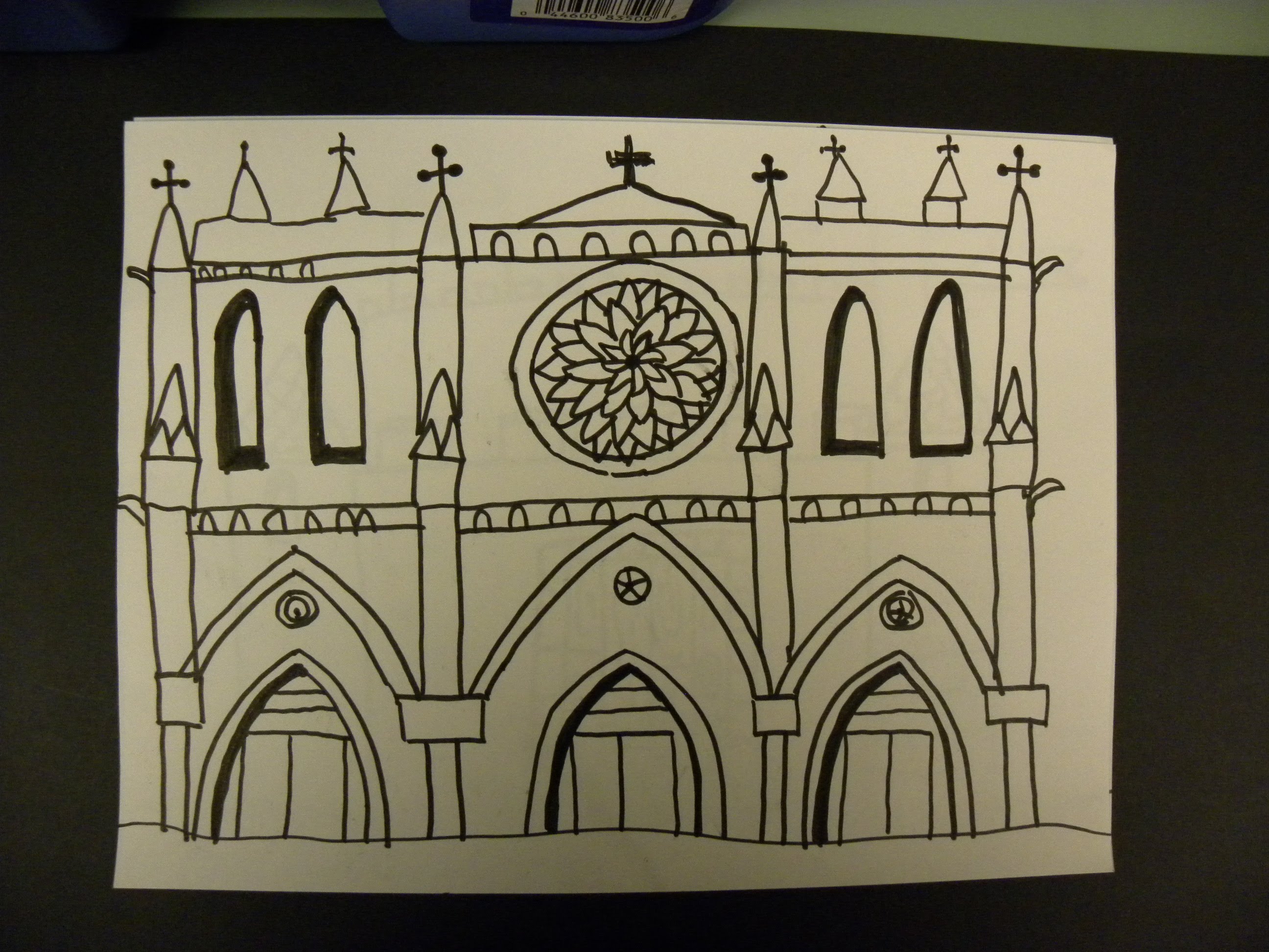 2592x1944 Kids Can Draw Notre Dame De Paris - Notre Dame Cathedral Sketch