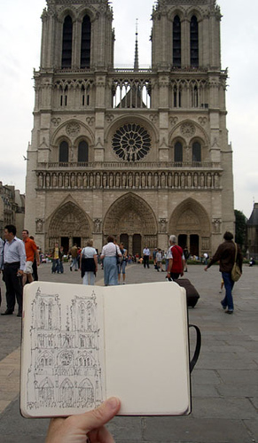 291x500 Notre Dame And Sketch Sketch Right Before Rain Forced Me - Notre Dame Sketch