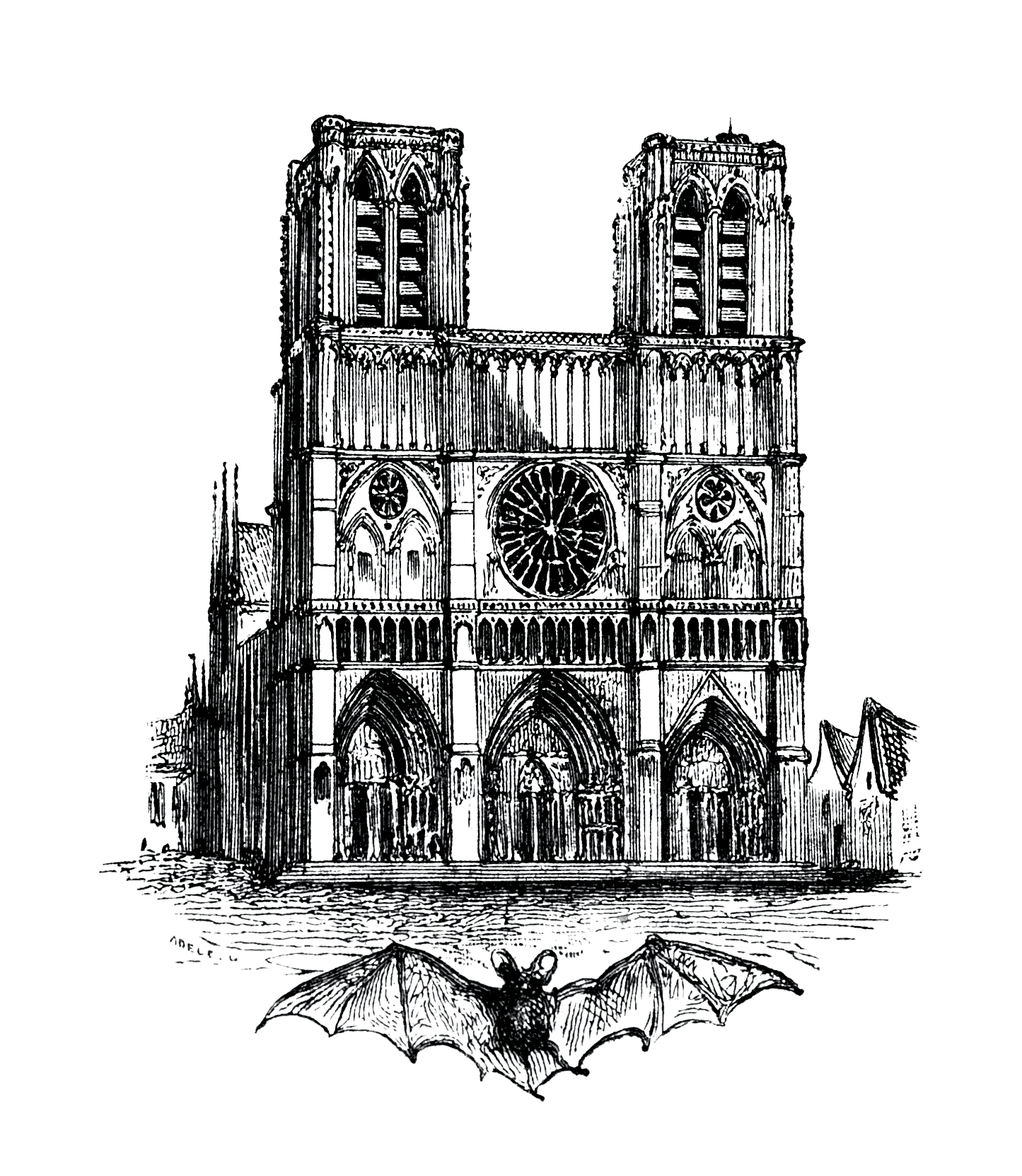 1445x1662 Notre Dame De Paris - Notre Dame Sketch