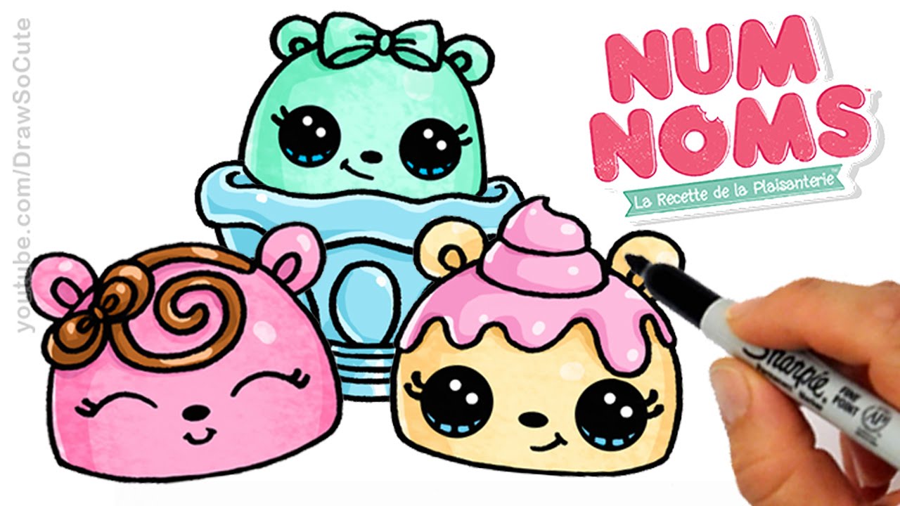 1280x720 How To Draw Num Noms Step By Step Cute And Easy - Num Noms Sketch