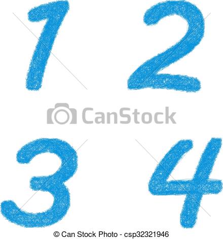 440x470 Sketch Font Set - Number 1 Sketch